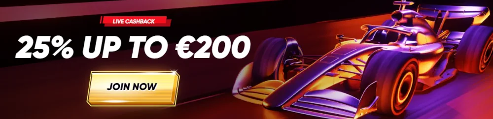 Oferta de reembolso en vivo de QuickWin con un 25% de devolución en pérdidas